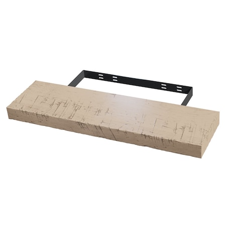 Designs Of Distinction 10" X 36" Rustic Hand Scraped Floating Shelf, Hard Maple 01FL103610HM1